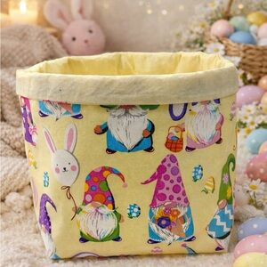 Easter Gnome Fabric Basket Easter Bunny Spring Basket Easter Decor